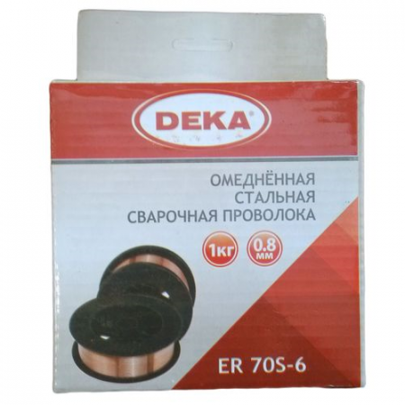Проволока сварочная омеднённая Св08Г2С (ER-70) Ø 0,8мм (1кг) DEKA
